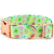 Lucky Charms Dog Collar ~ St Patrick's Day Cotton Fabric Fashion Dog Collar ~ Yellow Gold Metal Hardware ~ Sandy Paws Collar Co®