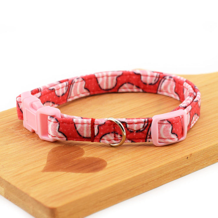 Heart Cake Valentine's Breakaway Cat Collar ~ Valentines Cat Collar ~ Plastic Quick Release Collar ~ Breakaway Collar ~Sandy Paws Collar Co®