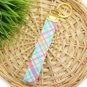 Easter Plaid 2.0 Key Fob ~ Easter Spring Key Chain ~ Easter Print Key Fob ~ Yellow Gold Hardware ~ Sandy Paws Collar Co®