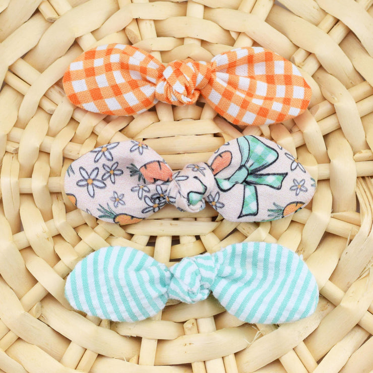 Bows & Carrots Knot Hair Bows ~ Easter Baby Hair Bows ~ Dog Hair Accessories ~ Dog Hair Clip ~ Baby Hair Accessories ~ Sandy Paws Collar Co®