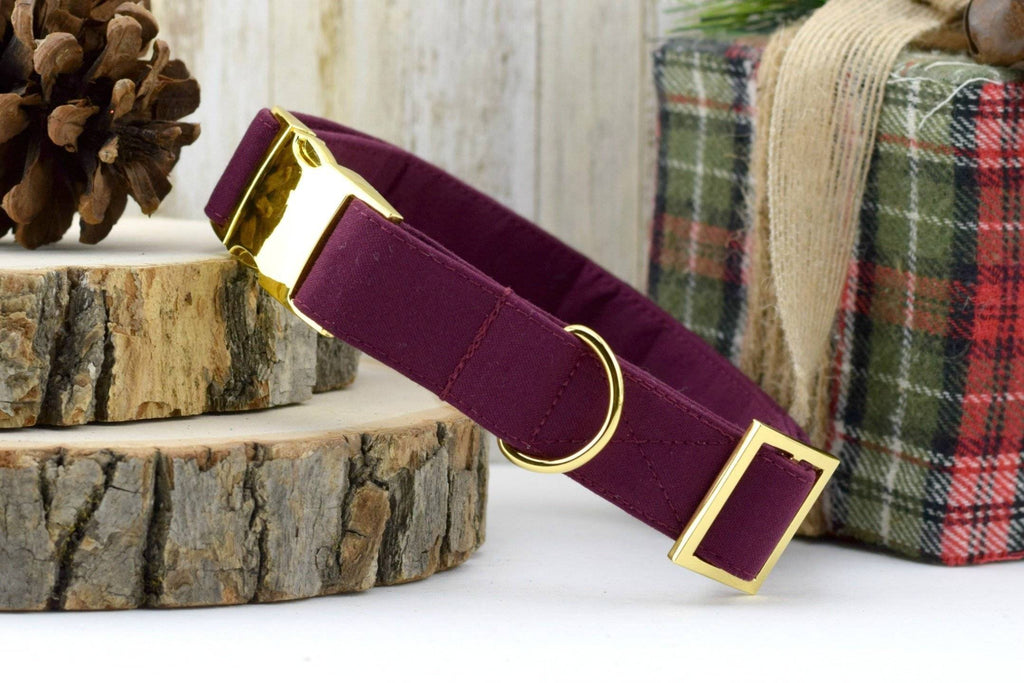 Burgundy dog clearance collar